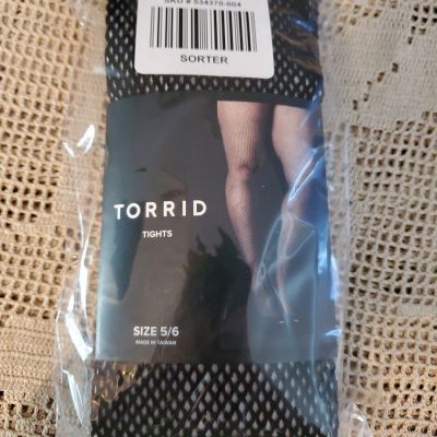 Torrid Black Fishnet Tights Size 5/6 NEW plus Size 28 - 30 Sexy Halloween