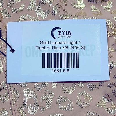 Zyia Gold Leopard Light n Tight 7/8 Leggings Size 6-8 Brand New With Tags
