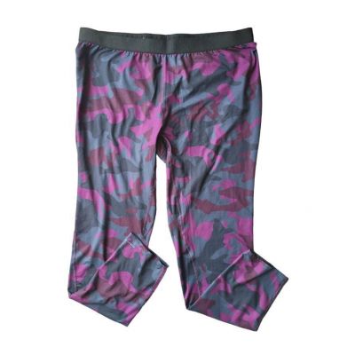 Columbia Womens Purple & Gray Camouflage Leggings Omni Wick Sz 2XL Elastic Waist