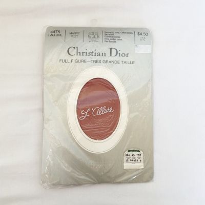 NWT Vintage Christian Dior Pantyhose in Mauve Mist Size 3XL