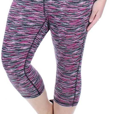 Material Girl Womens Active Plus Size Cropped Leggings Size:1X,Multi Space Dye