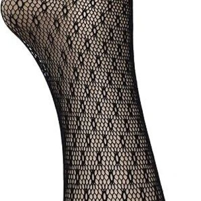 Hanes Womens Hanes Eyelet Net Tights Black Small H4