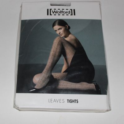 WOLFORD Black Leaves Tights Size Large