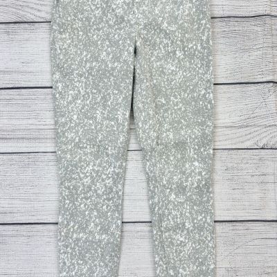 SPANX JEAN-ISH ANKLE Womens Sz Medium Speckled Gray Pull On Stretch Leggings EXC