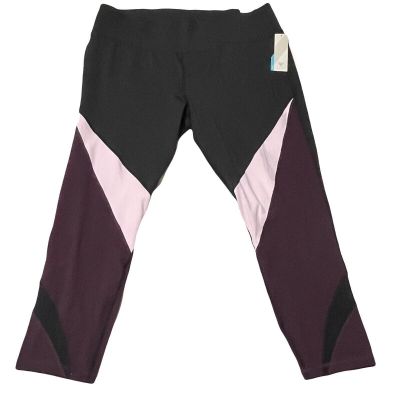 NWT Livi active black purple color block 7/8 leggings plus size 22/24