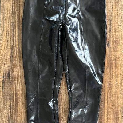 Spanx Faux Patent Leather Leggings Classic Black Style 20301R Size M