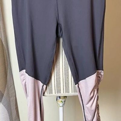 fabeletics leggings  Yoga pink/ gray Size Large Adjustable Leg High Waisted