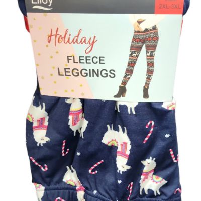 Lildy Holiday Fleece Leggings Size 2XL-3XL Xmas *As Picture*