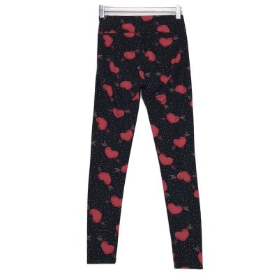 LuLaRoe Hearts and Arrows Leggings Womens One Size Butter Soft Legging Black