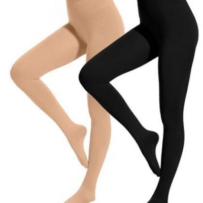 Women's Ultra Warm Thin Fleece Lined Tights for Large-X-Large Black+nude