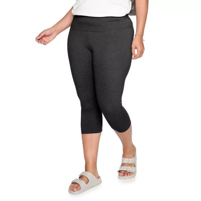 Womens Plus Size Sonoma Goods For Life® Knit Capri Leggings Size 3X Pitch Black