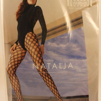 Wolford Australia Natalja Style 190 03  Dot Mesh Tights Black Sz Small NEW