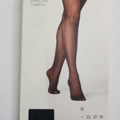 A New Day Womens Solid Black Sheer Rib Fashion Tights Size M/L 1 Pair