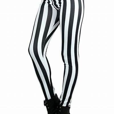 Plus Beetlejuice Halloween Leggings Fits Sizes 12-18