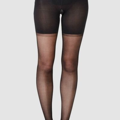 Spanx Women's Black Solid Firm Believer Sheer Tights Size B