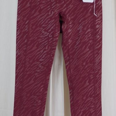 Zuda Women's Z-stretch Foil Printed High Waisted Legging Bright Berry Size Large