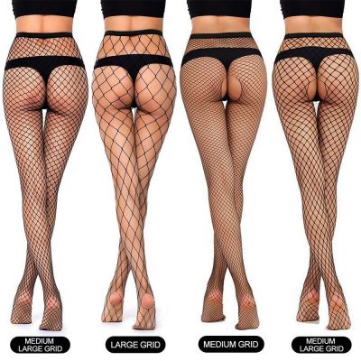 Women New High Waist Pantyhose Fishnet Stockings Mesh Tights Thigh High Socks 4x