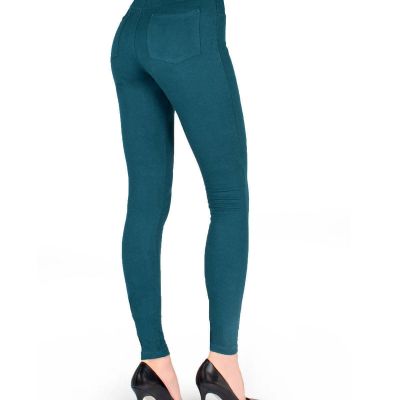 Pants-Style Cotton Blend Leggings