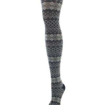 Horizontal Diamond Cotton Blend Sweater Tights