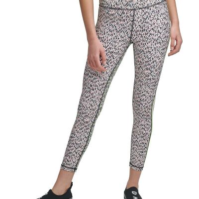 DKNY Sport Women's Printed Side-Striped High Waist Yoga Leggings, L