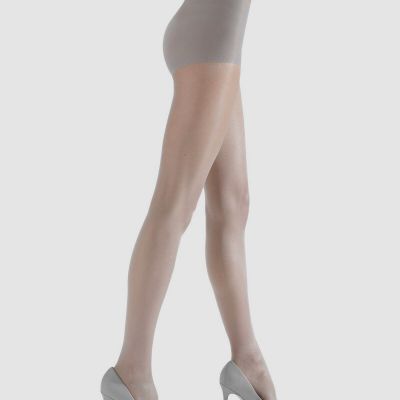 $28 Natori Women's Silver Solid Shimmer Sheer Control Top Tights Size M