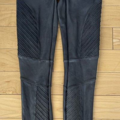 Spanx Faux Leather Moto Gunmetal Gray Leggings * S Small