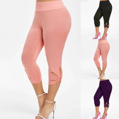 Plus Size Women's Stretch Capri Skinny Pants Ladies Cropped Leggings Trousers US