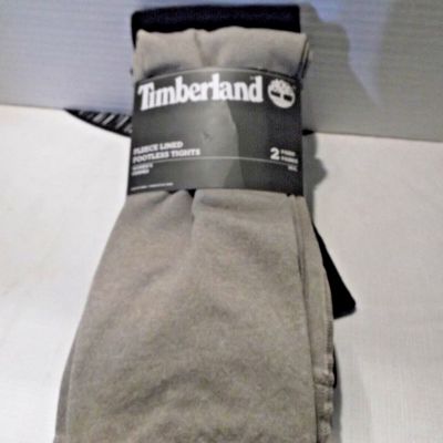 Timberland Womens Fleece Footless Tights M/L Tan/Black