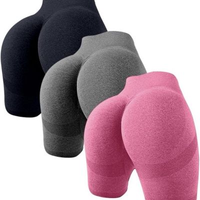 OQQ Women's 3 Piece Butt Lifting Yoga Shorts Workout