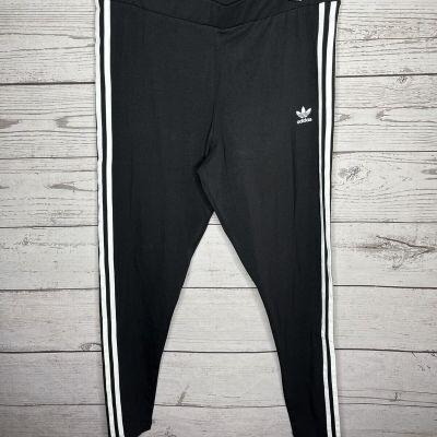 Adidas Women's Mid Rise Standard Length Classics 3 Stripes Tight Black White NWT