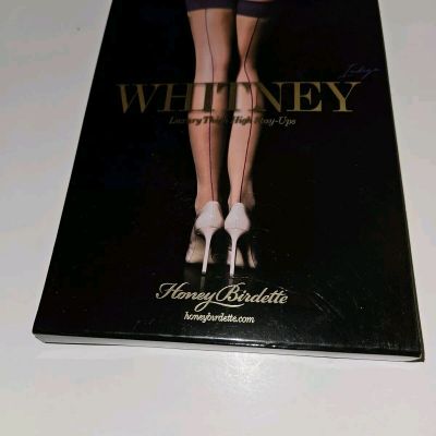 Honey Birdette Whitney Indigo Stockings Luxury Thigh High Stay Ups size S new