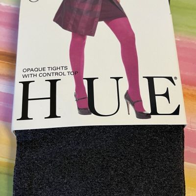 NEW size 2 HUE opaque tights Graphite Heather control top