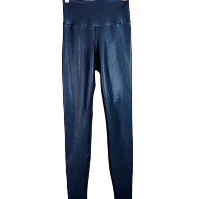 Carbon38 Blue Metallic Leggings Pants Women's Size S Stretch Comfort