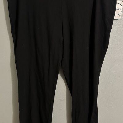 Jockey Women’s Plus Size 3XL Black Stretch Jersey Leggings Key Pocket NWT