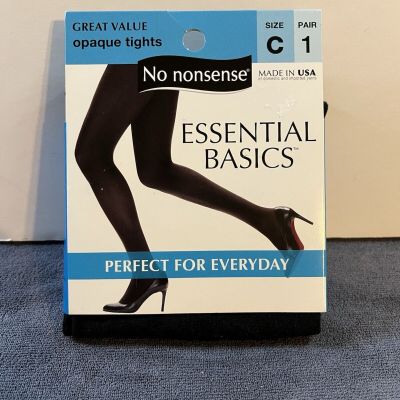 New Ladies No Nonsense Essential Basics Opaque Tights Sz C Black  NWT