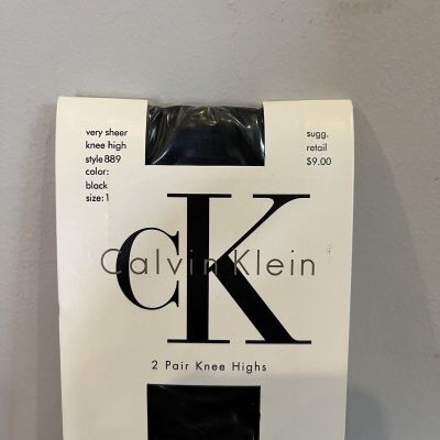 Calvin Klein Women’s Pantyhose Very Sheer Knee High Size 1 Style 889 Vintage Y2K