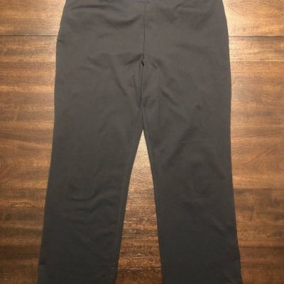 Lands' End Legging Womens Medium Black Solid Sport Stretch Elastic Waist Pull On