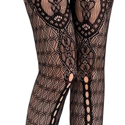 HONENNA Patterned Fishnets Tights Black Pantyhose Stockings for Women, 1-6 Pairs