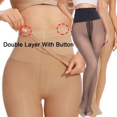 Women's Tight High Elastic Pantyhose Double Layer Thermal Pantyhose Breathable