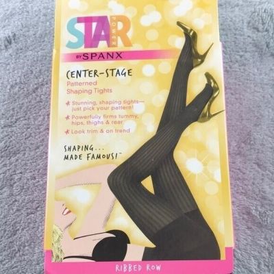 Spanx Black Ribbed Shaping Tights Size C New