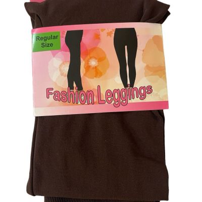 Brown High Waisted Fashion Leggings regular Size - NWT