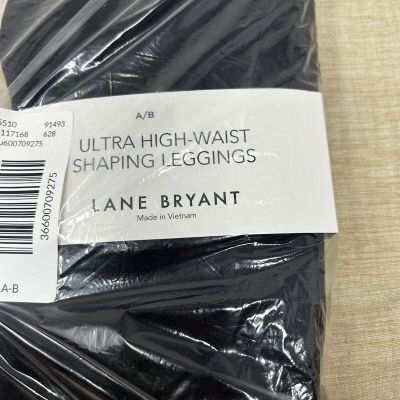 Lane Bryant Black Ultra High-Waist Shaping Seamless Nylon Leggings Size AB 12-16