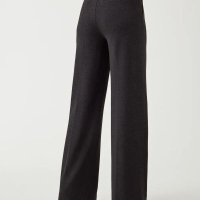 ??$148 SPANXsmooth™ PerfectFit Ponte Wide Leg Pant Charcoal Heather; Med Regular