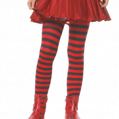 Leg Avenue 4710 Costumes Girls Striped Tights Red/Blk M