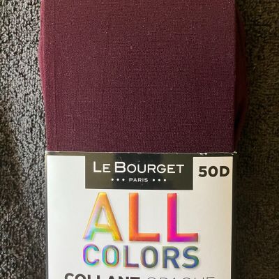 Lovely Le Bourget 50 denier BURGUNDY Opaque tights Extra Large XL  Paris