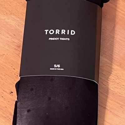 Torrid Black Pindot Tights Size 5/6 NIP