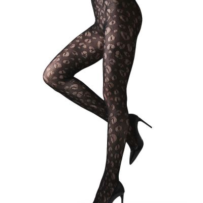 Leopard Print Semi-Opaque Net Tights