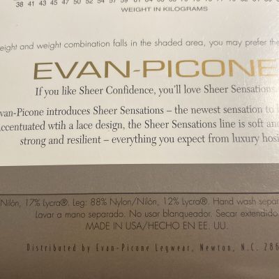 Vintage Evan Picone Womens Control Top Sheer Pantyhose Espresso Size 3