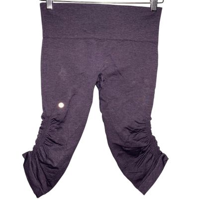 Lululemon Women’s Size 2 Heathered Zinfandel Purple In The Flow II Crop Leggings