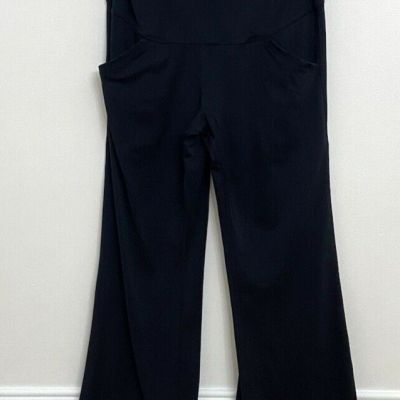 Poshdivah Maternity Pants Sz L Black Workout Leggings Over the Belly